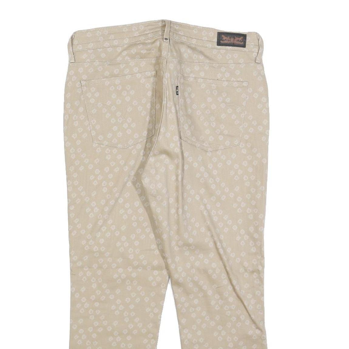 LEVI'S Womens Jeans Beige Slim Straight Denim Light W28 L25 Stylish Patterned