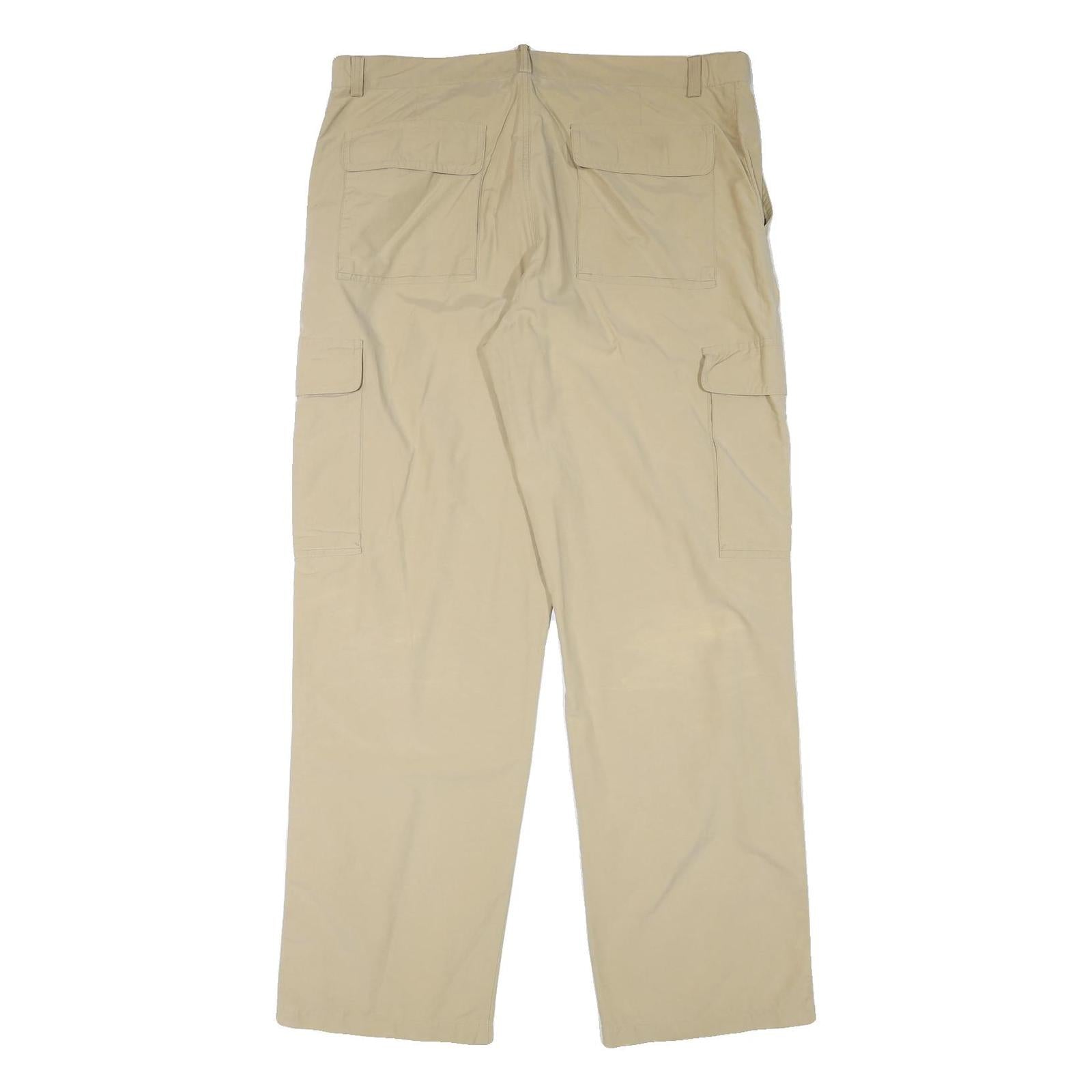 LIBERTY Mens Regular Beige Cargo Trousers W39 L34 Polyester Blend Zip Comfort