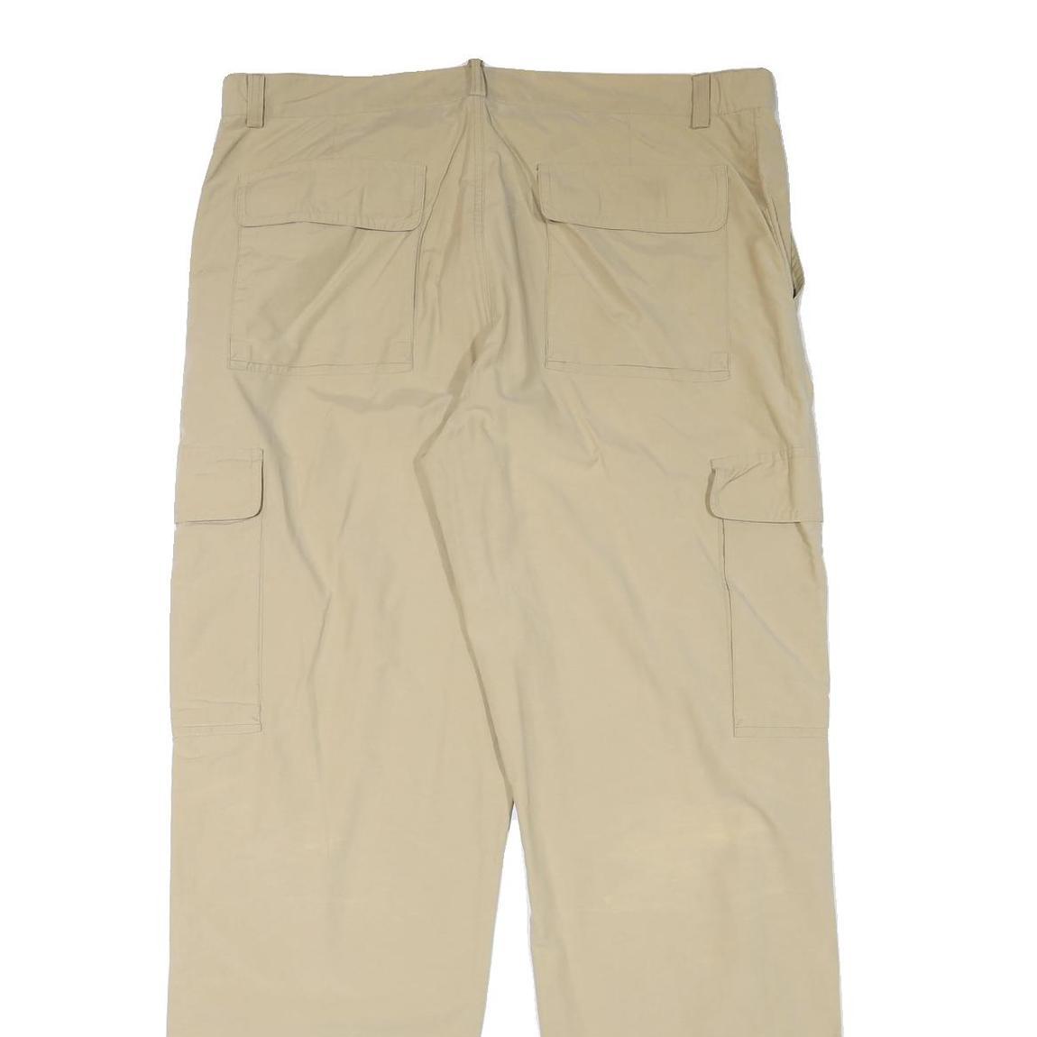LIBERTY Mens Regular Beige Cargo Trousers W39 L34 Polyester Blend Zip Comfort