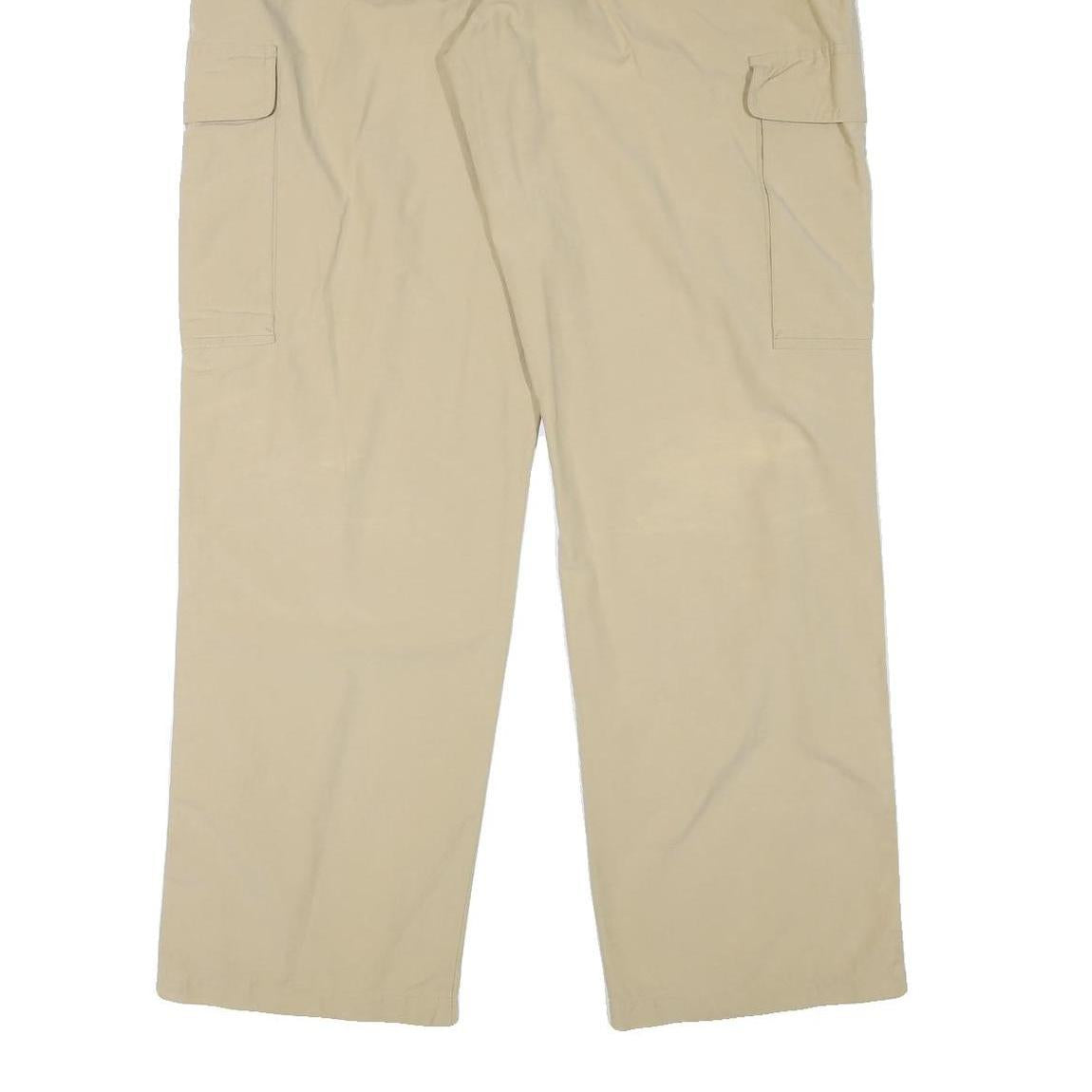 LIBERTY Mens Regular Beige Cargo Trousers W39 L34 Polyester Blend Zip Comfort