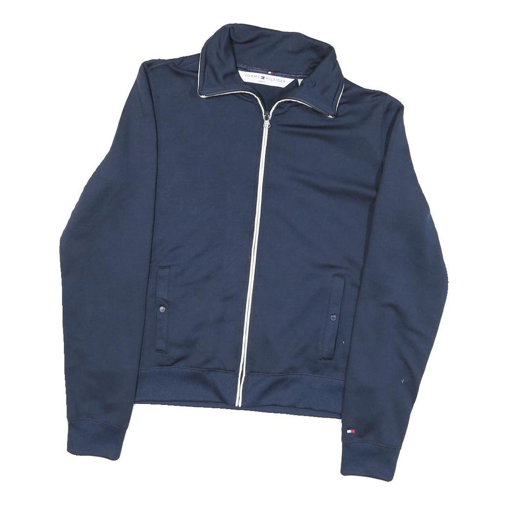 TOMMY JEANS Mens Blue Navy Track Jacket L Polyester Blend Zip Casual Sports