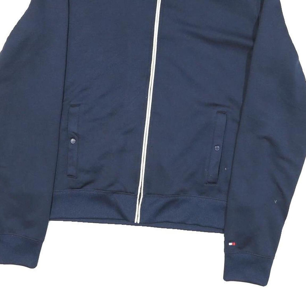 TOMMY JEANS Mens Blue Navy Track Jacket L Polyester Blend Zip Casual Sports