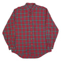 NAUTICA Mens Red & Green Check Shirt L Cotton Blend Long Sleeve Button Collar