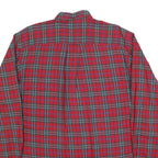 NAUTICA Mens Red & Green Check Shirt L Cotton Blend Long Sleeve Button Collar