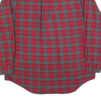 NAUTICA Mens Red & Green Check Shirt L Cotton Blend Long Sleeve Button Collar