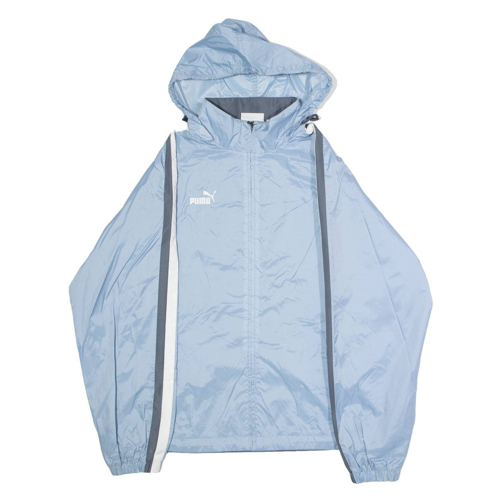 PUMA Kerzers Lauf Mens Windbreaker Jacket Blue Nylon Hooded S
