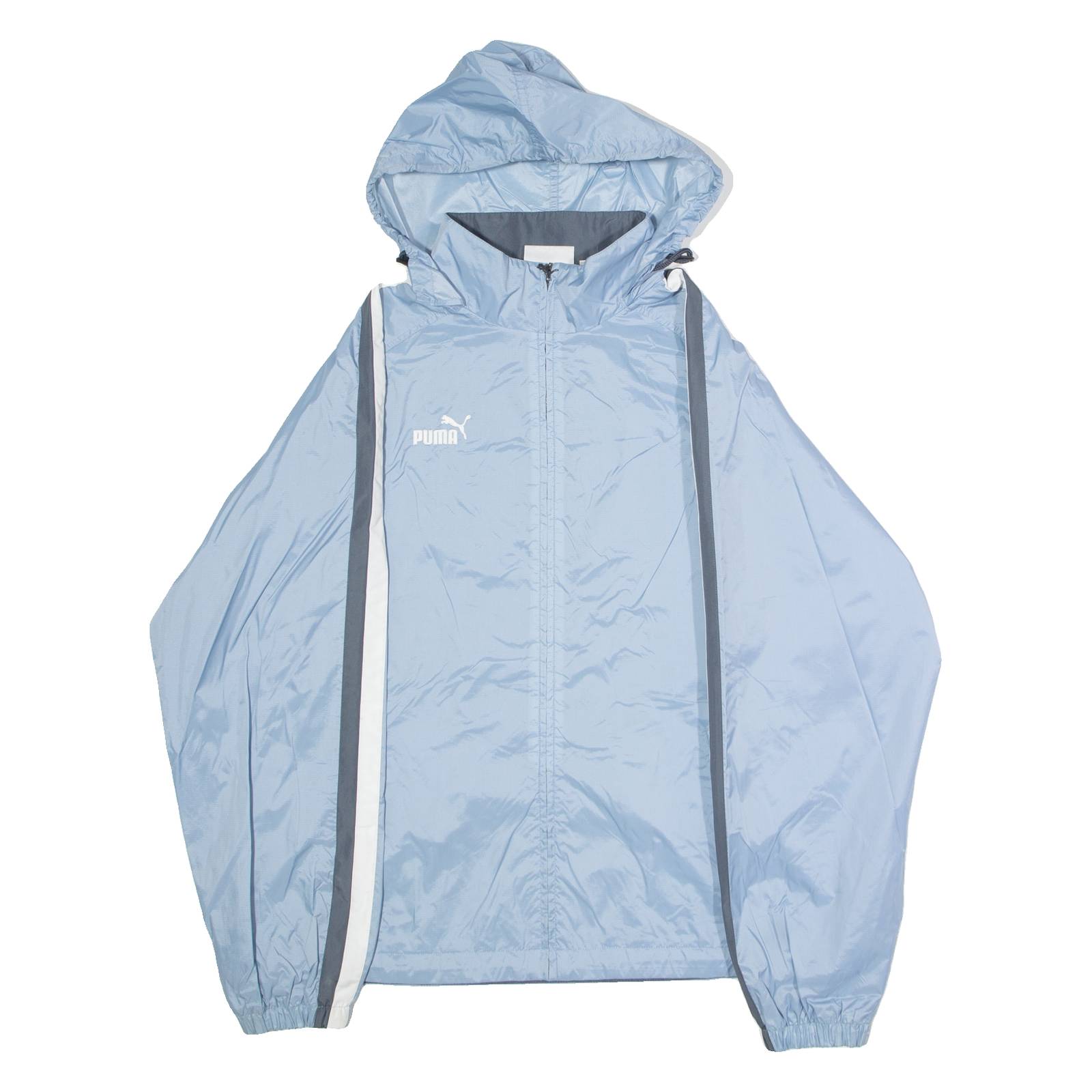 PUMA Kerzers Lauf Mens Windbreaker Jacket Blue Nylon Hooded S