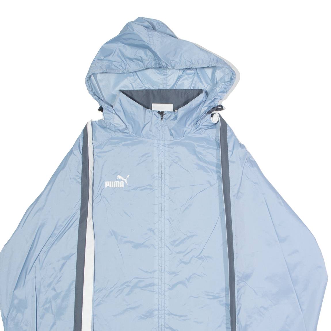 PUMA Kerzers Lauf Mens Windbreaker Jacket Blue Nylon Hooded S