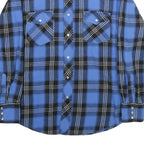 WRANGLER Mens Blue & Black Check Shirt M Classic Cotton Western Style Long