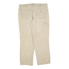 CARHARTT Mens Cotton Blend Beige Relaxed Straight Trousers W38 L32 Utility