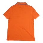 TOMMY HILFIGER Mens Orange Short Sleeve Plain Polo Shirt M Classic Cotton Fit