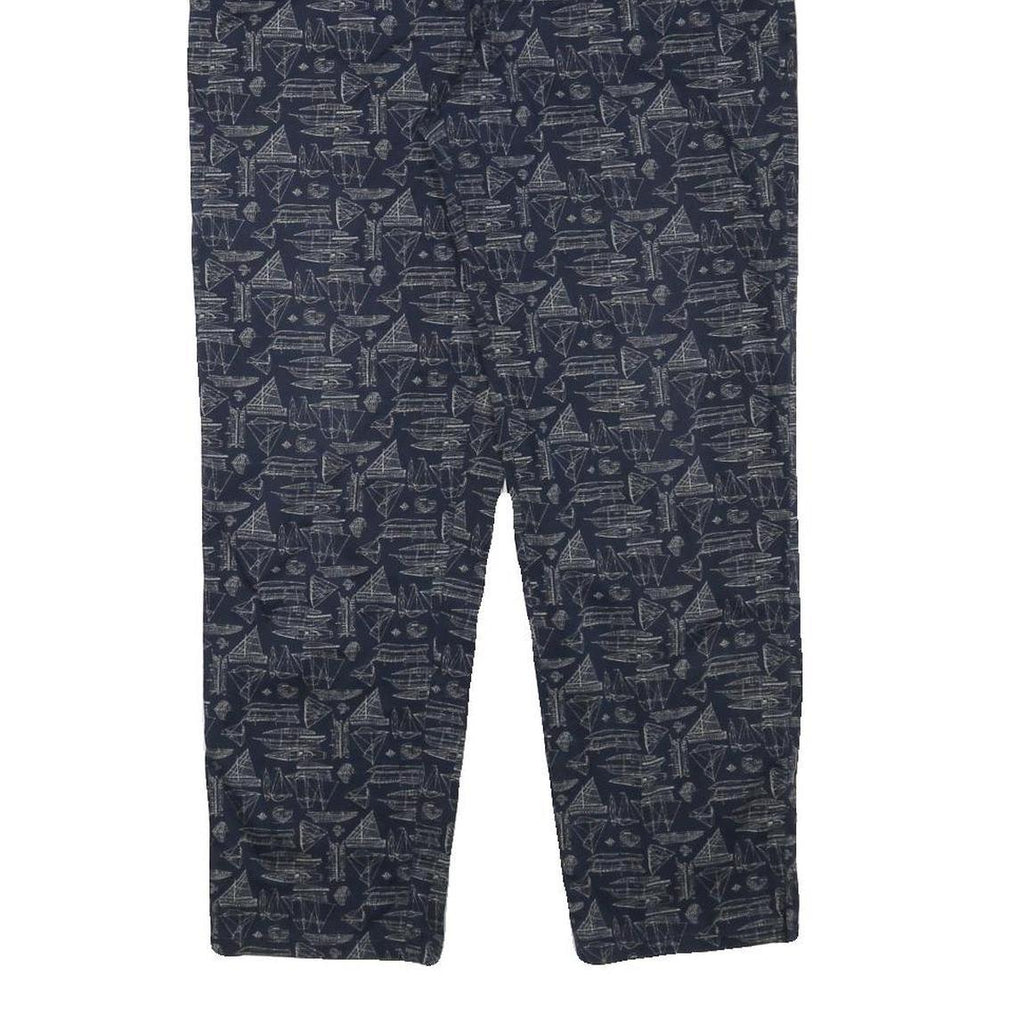 LAUREN RALPH LAUREN Womens Cotton Blend Navy & Grey Regular Fit Straight Leg