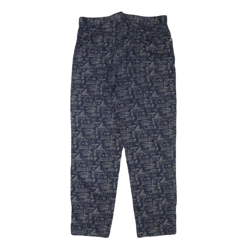 LAUREN RALPH LAUREN Womens Cotton Blend Navy & Grey Regular Fit Straight Leg