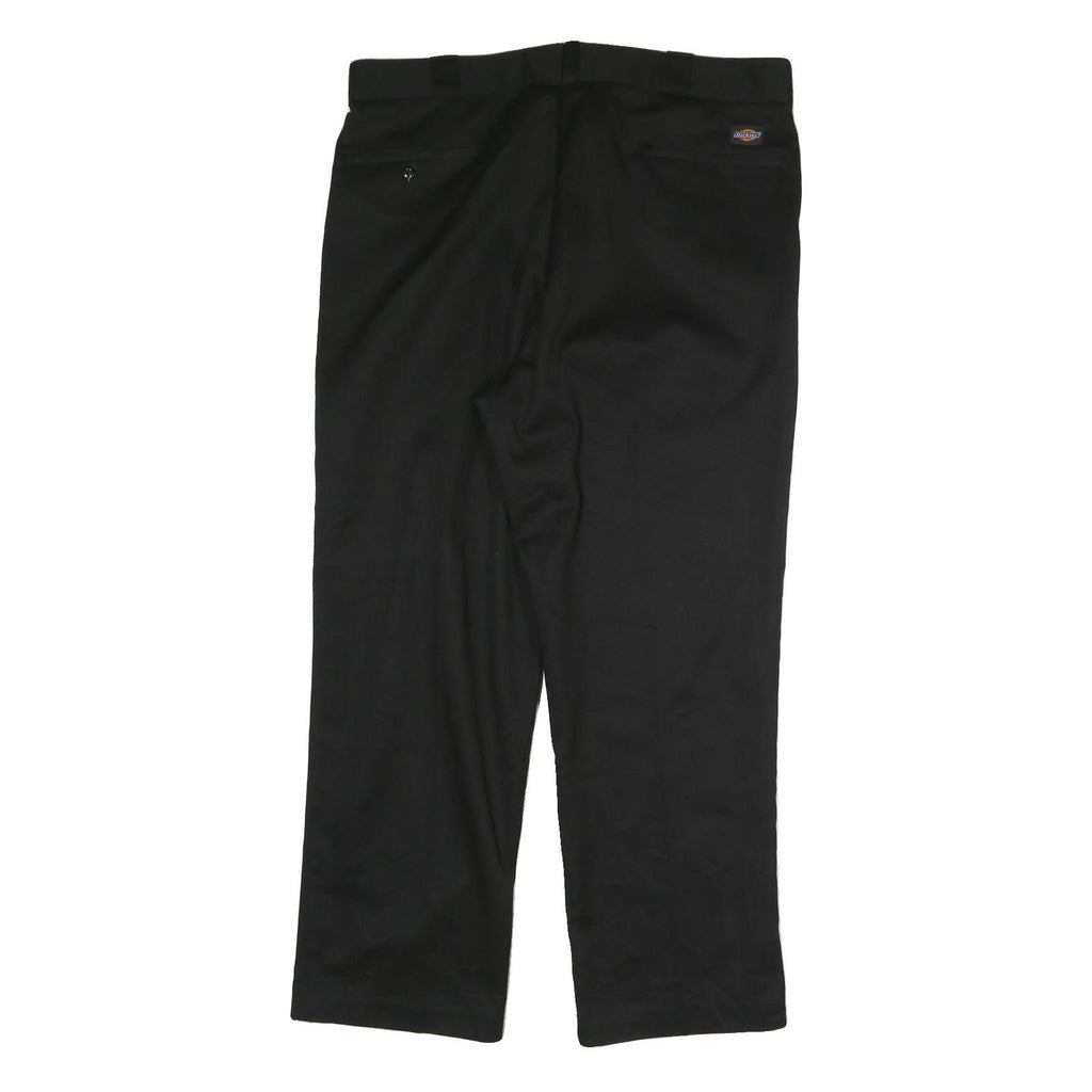 DICKIES Mens Cotton Blend Black Regular Fit Straight Leg Trousers W40 L30
