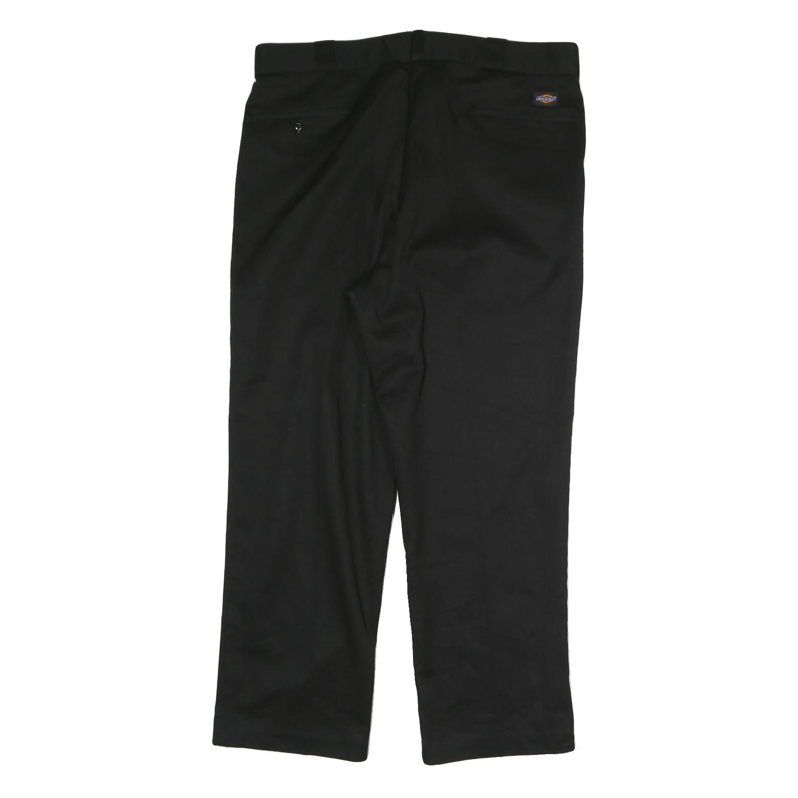 DICKIES Mens Cotton Blend Black Regular Fit Straight Leg Trousers W40 L30