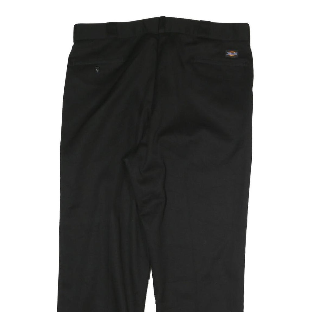DICKIES Mens Cotton Blend Black Regular Fit Straight Leg Trousers W40 L30