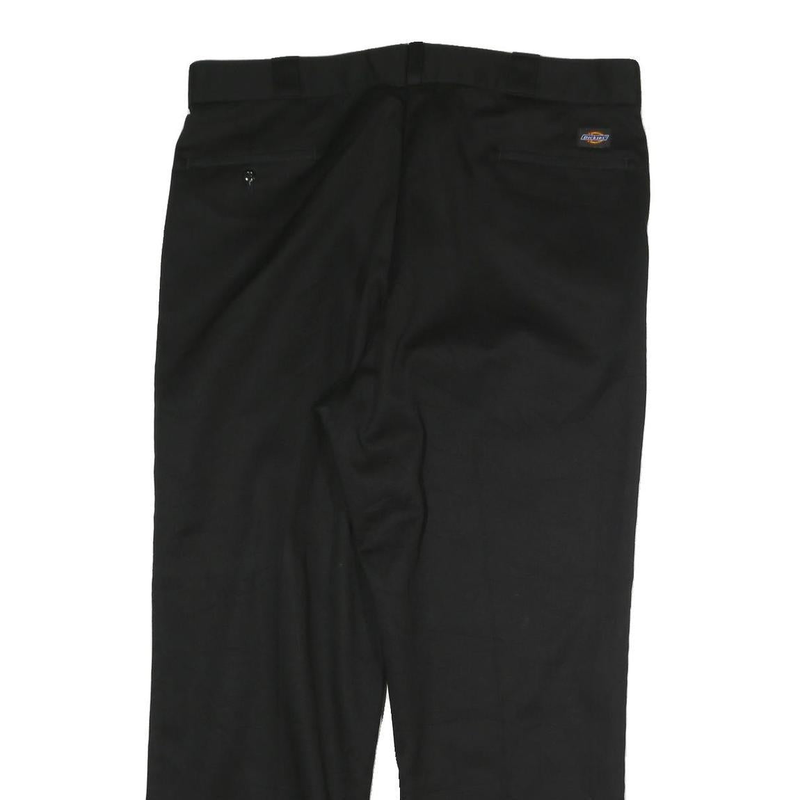 DICKIES Mens Cotton Blend Black Regular Fit Straight Leg Trousers W40 L30