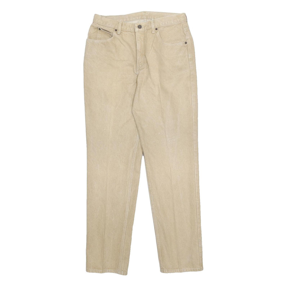 CALVIN KLEIN Womens Regular Fit Beige Cotton Denim Jeans W31 L32 Classic Comfort