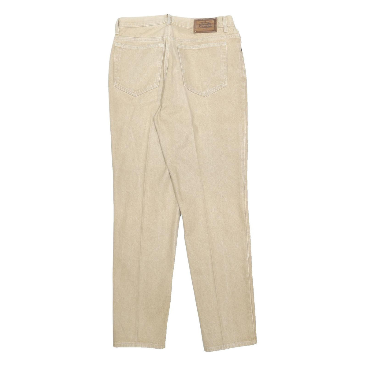 CALVIN KLEIN Womens Regular Fit Beige Cotton Denim Jeans W31 L32 Classic Comfort