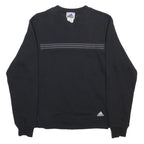 ADIDAS Girls Black Sweatshirt V-Neck 14Y Cotton Blend Sports Casual