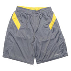 REEBOK Mens Shorts Grey & Yellow Sports Casual M W30 Mesh Gym Activewear