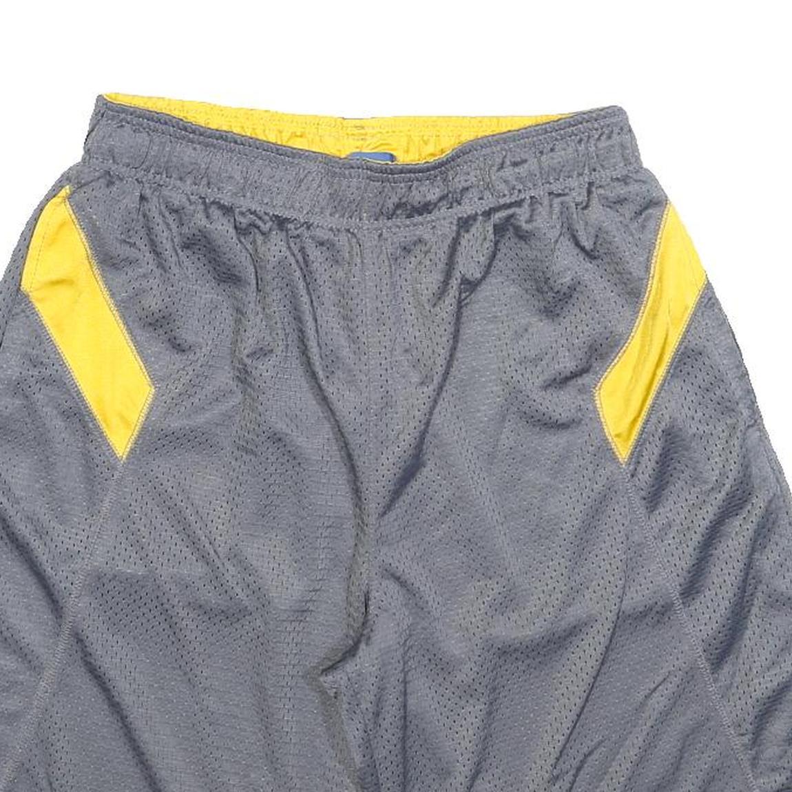 REEBOK Mens Shorts Grey & Yellow Sports Casual M W30 Mesh Gym Activewear