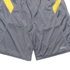 REEBOK Mens Shorts Grey & Yellow Sports Casual M W30 Mesh Gym Activewear