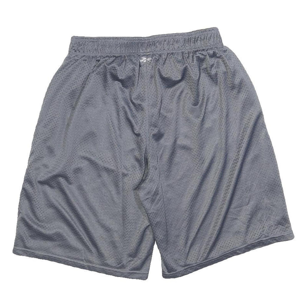 REEBOK Mens Shorts Grey & Yellow Sports Casual M W30 Mesh Gym Activewear