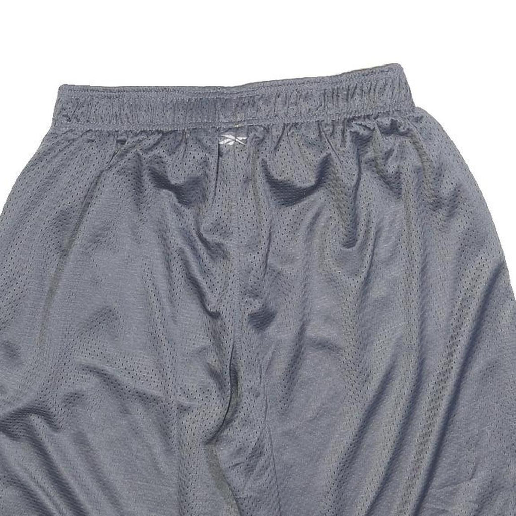 REEBOK Mens Shorts Grey & Yellow Sports Casual M W30 Mesh Gym Activewear