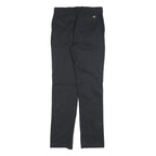 DICKIES Womens Cotton Blend Slim Black Trousers W28 L32 Zip Classic
