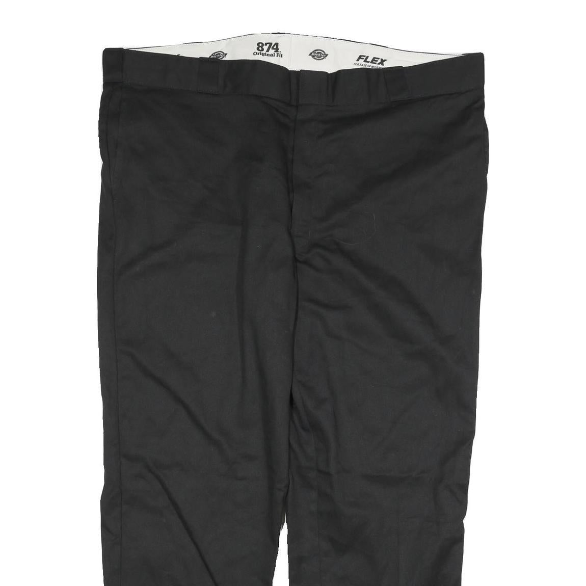 DICKIES Mens Cotton Blend Black Regular Straight Trousers W44 L29 Workwear