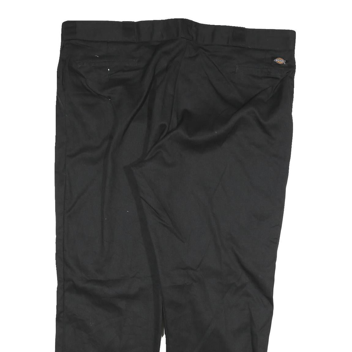 DICKIES Mens Cotton Blend Black Regular Straight Trousers W44 L29 Workwear