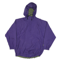 Womens Purple Hooded Jacket L Polyester Blend Zip Outdoor Casual