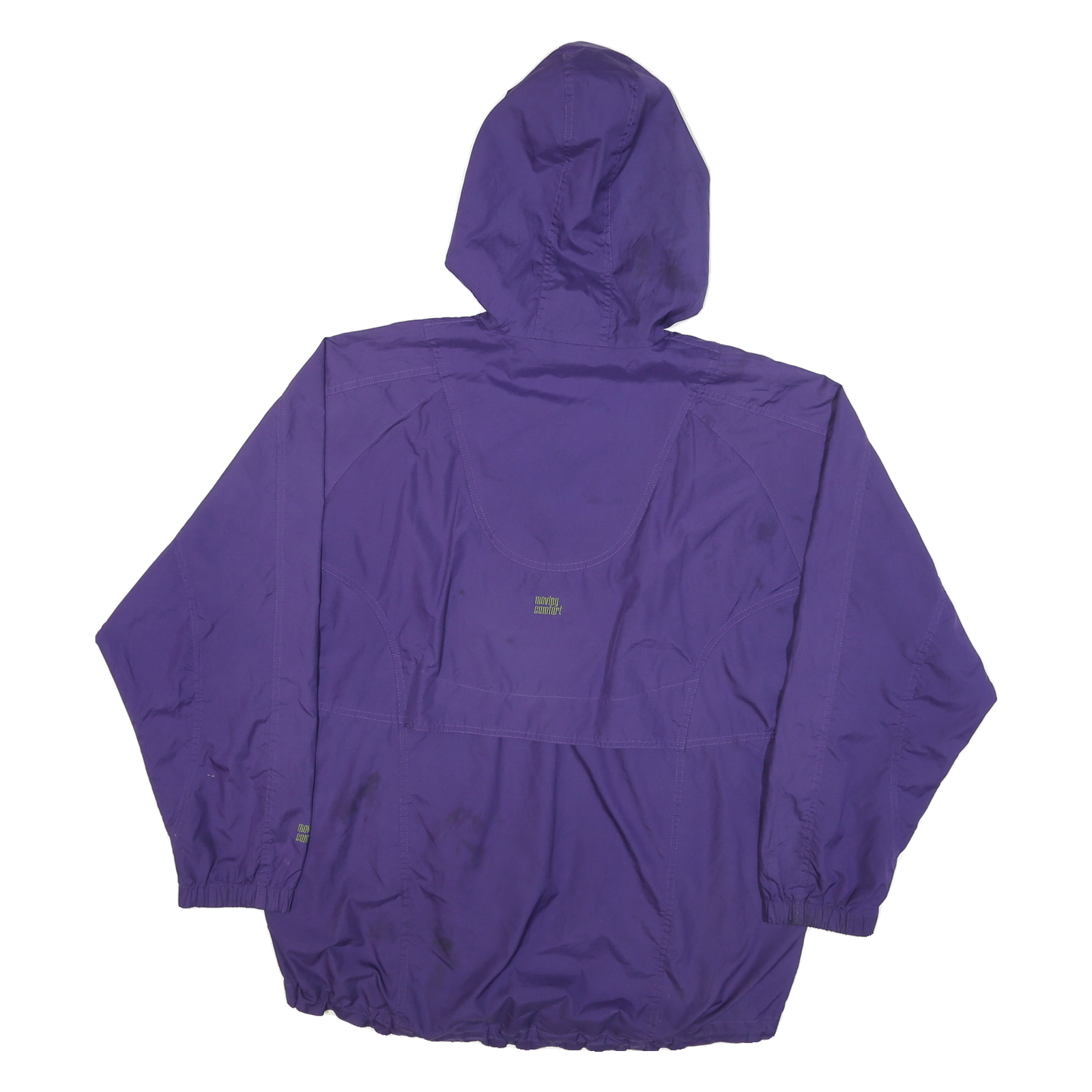 Womens Purple Hooded Jacket L Polyester Blend Zip Outdoor Casual