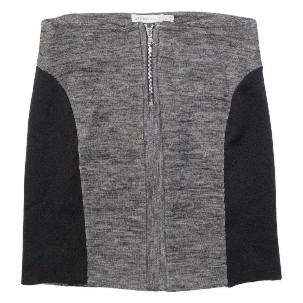 SEE BY CHLOE Womens Pencil Skirt Grey Short Wool UK 12