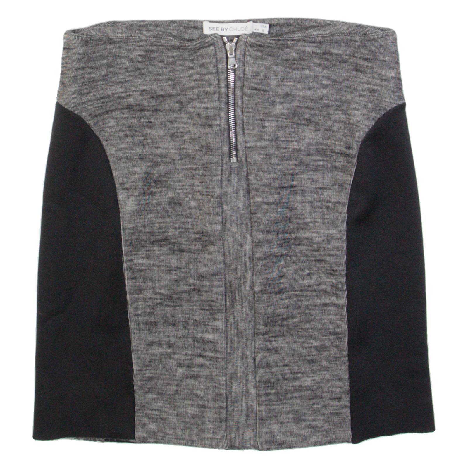 SEE BY CHLOE Womens Pencil Skirt Grey Short Wool UK 12