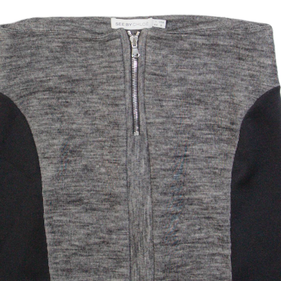 SEE BY CHLOE Womens Pencil Skirt Grey Short Wool UK 12