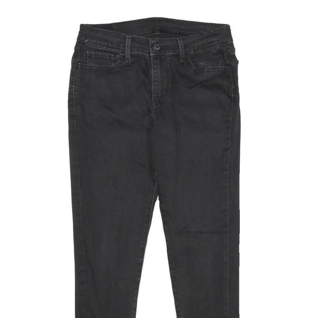 LEVI'S Womens Jeans Black Regular Skinny Denim Raw W28 L30 Classic Cotton Blend