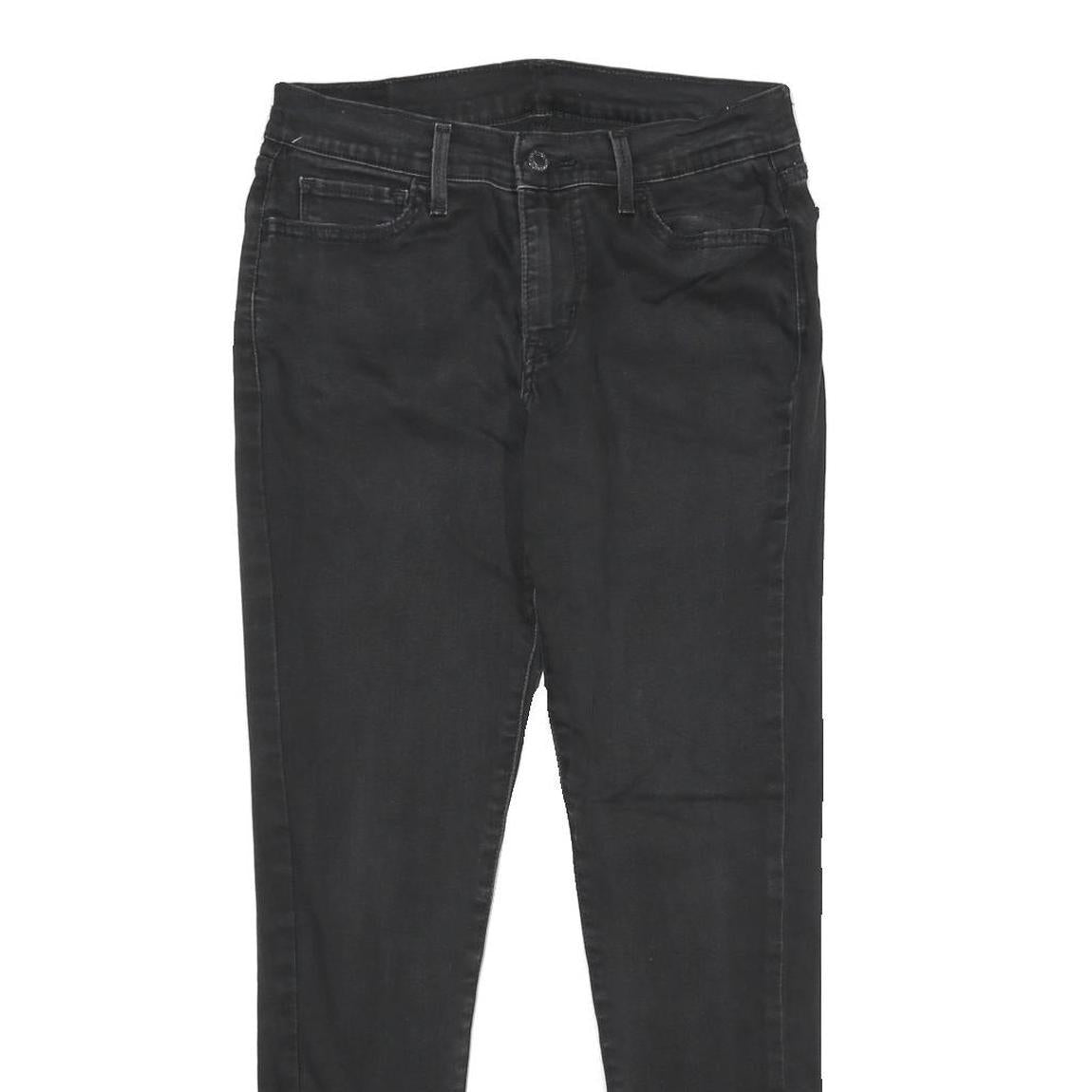 LEVI'S Womens Jeans Black Regular Skinny Denim Raw W28 L30 Classic Cotton Blend