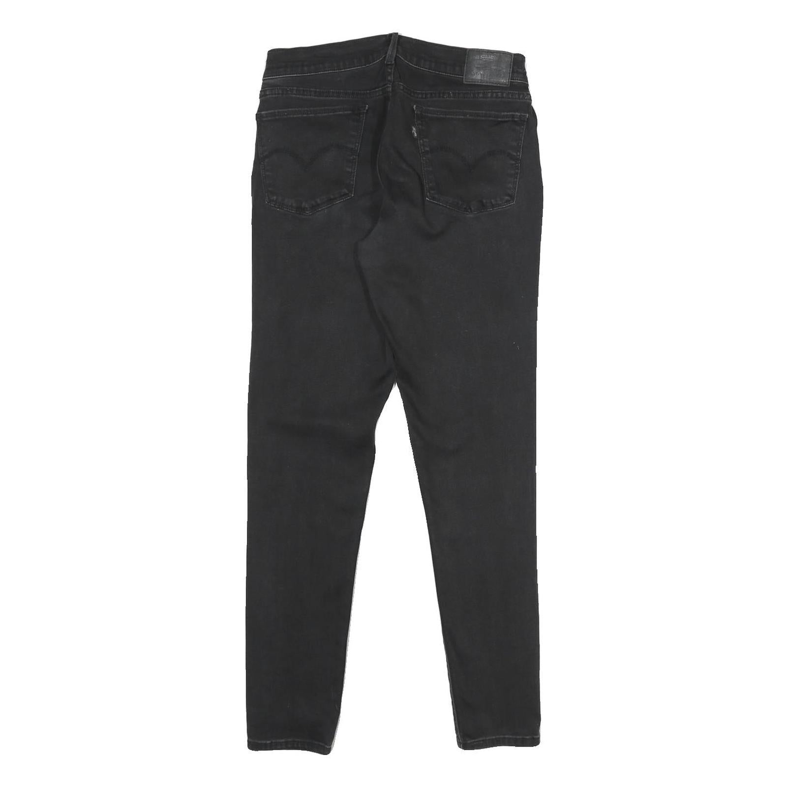 LEVI'S Womens Jeans Black Regular Skinny Denim Raw W28 L30 Classic Cotton Blend