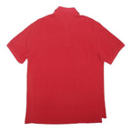 TOMMY HILFIGER Mens Red Short Sleeve Plain L Polo Shirt Cotton Blend
