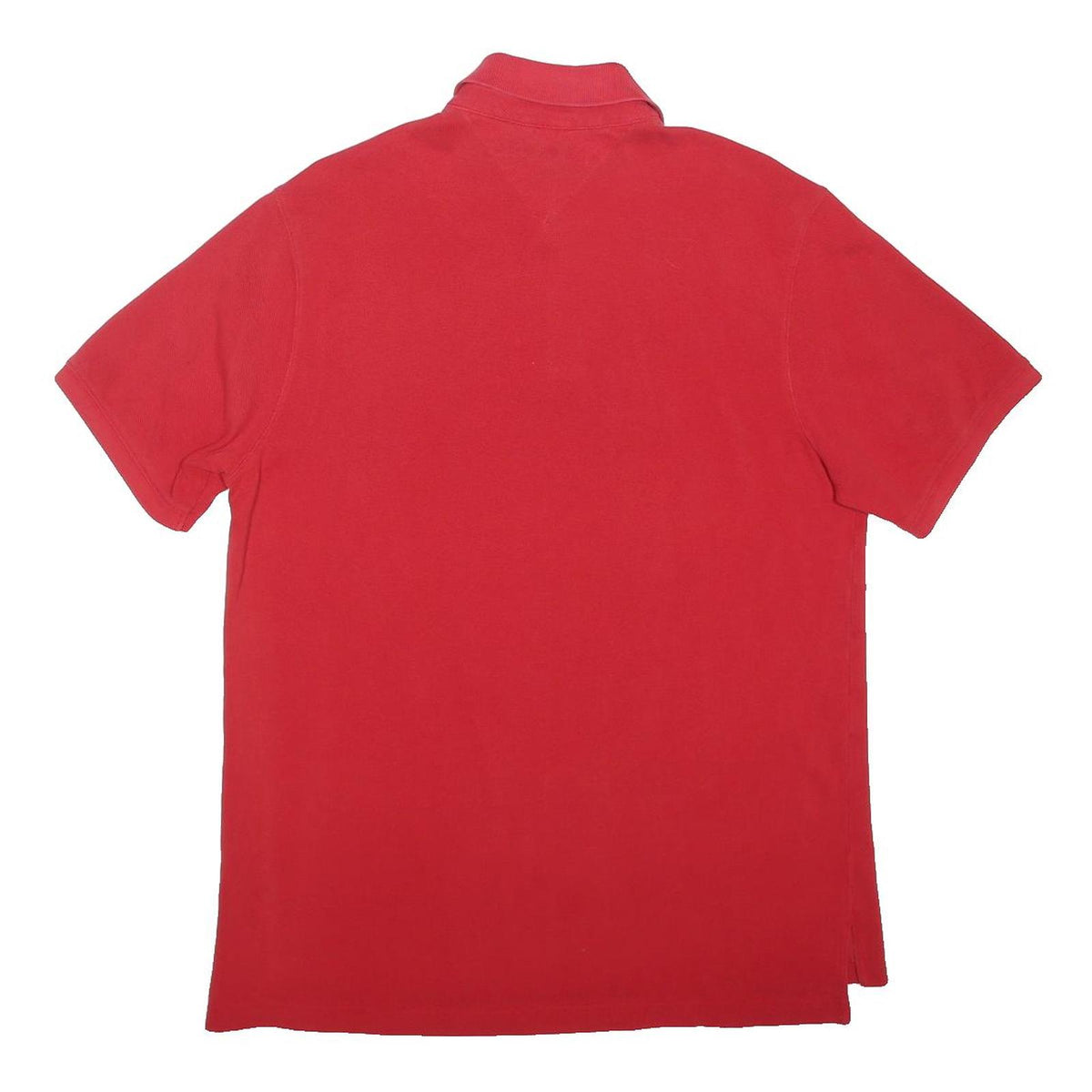 TOMMY HILFIGER Mens Red Short Sleeve Plain L Polo Shirt Cotton Blend