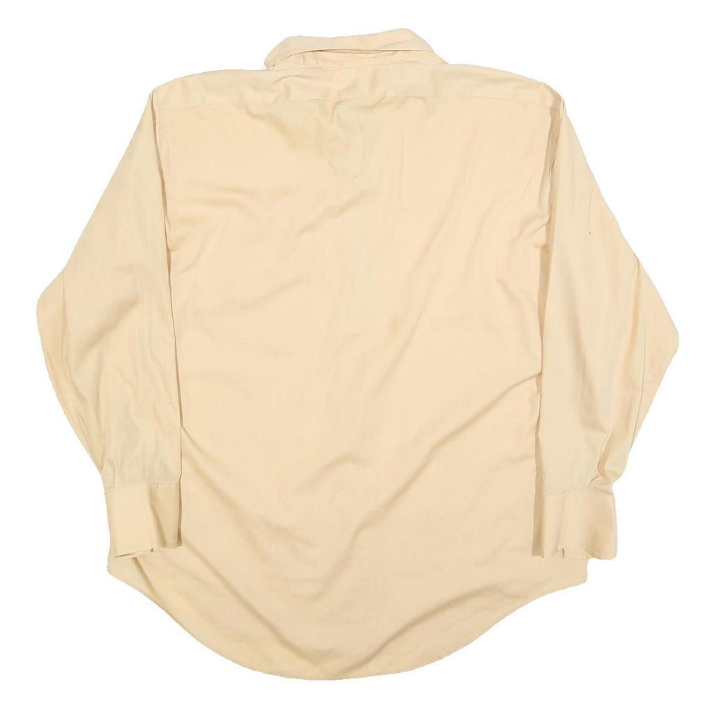 DIPLOMAT Mens Beige Polyester Blend Shirt L Classic Long Sleeve Button Front