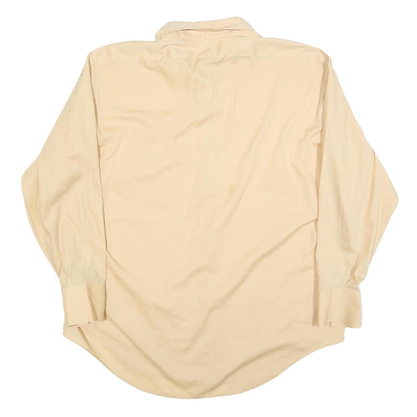 DIPLOMAT Mens Beige Polyester Blend Shirt L Classic Long Sleeve Button Front