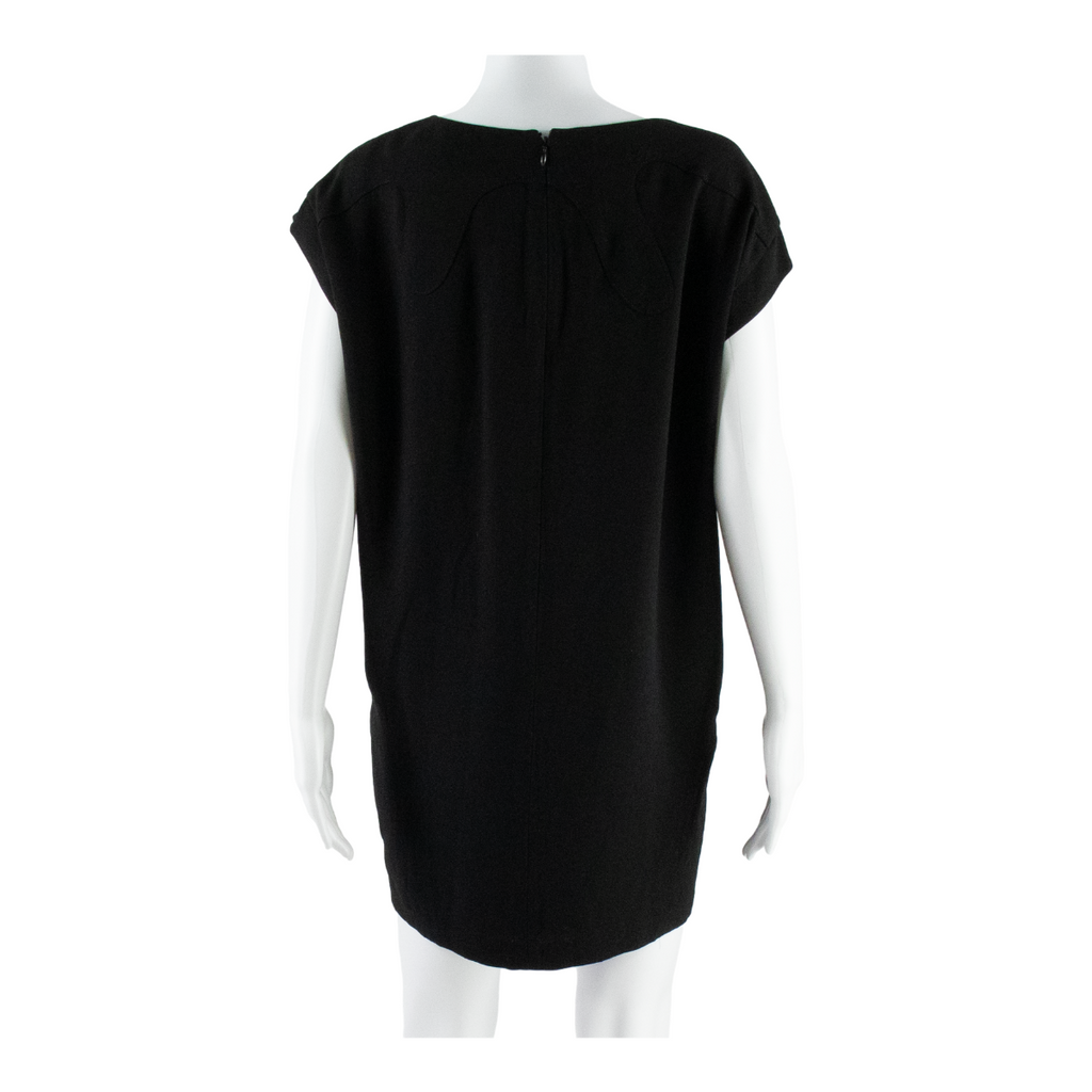 WHISTLES Oversized Womens Shift Dress Black Short Sleeve Knee Length UK 8