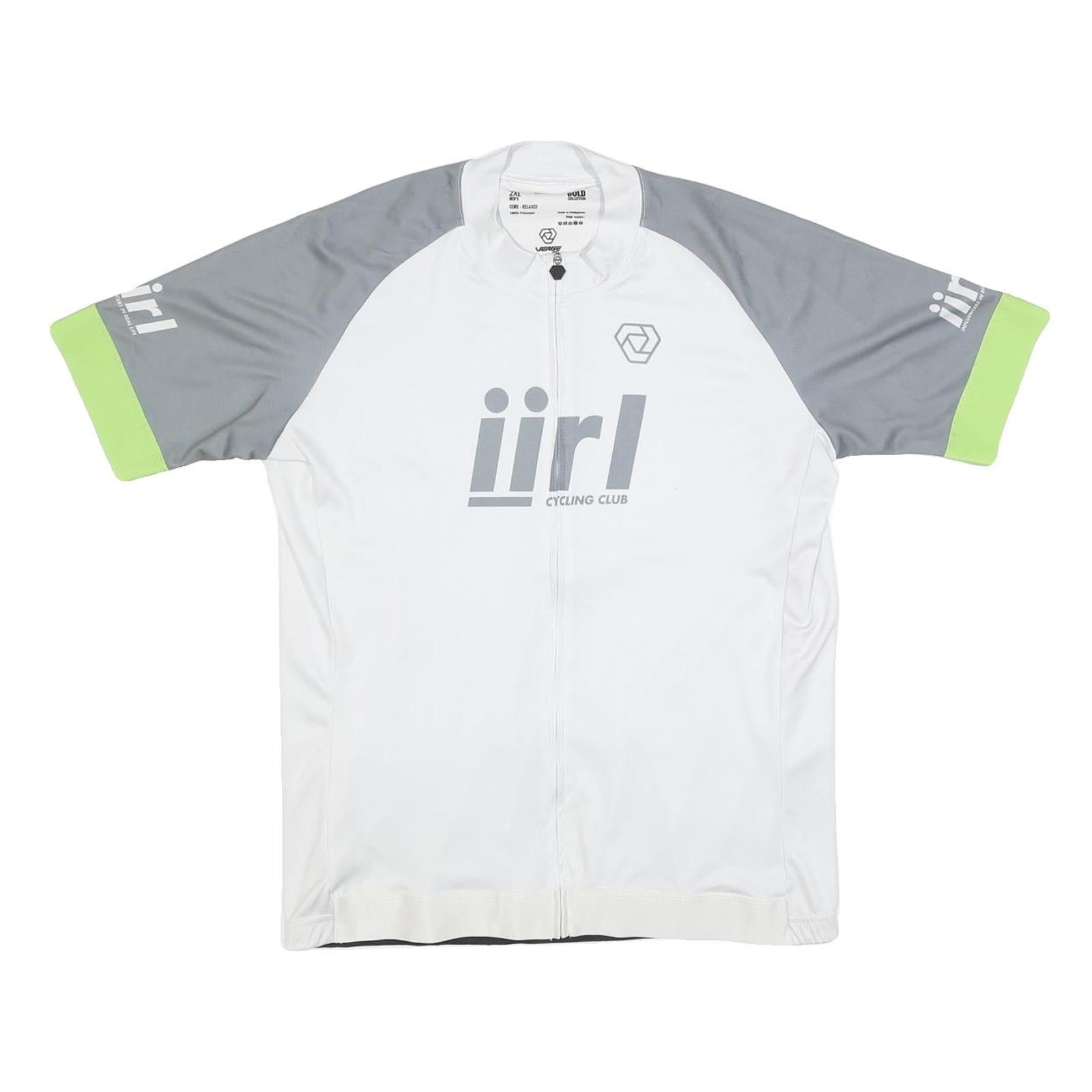 VERGE SPORT Mens White & Grey Cycling Club Graphic T-Shirt 2XL Short Sleeve Zip