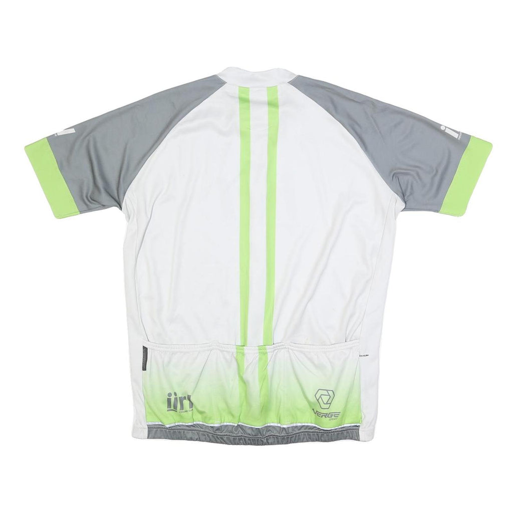 VERGE SPORT Mens White & Grey Cycling Club Graphic T-Shirt 2XL Short Sleeve Zip
