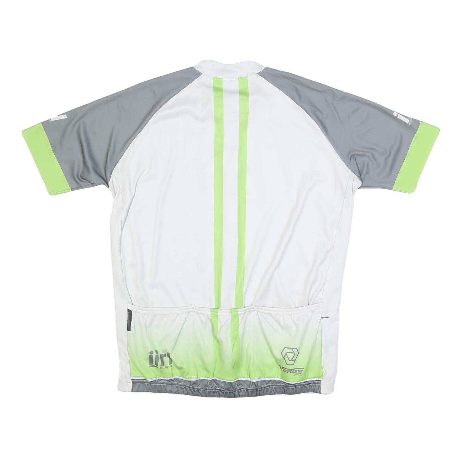 VERGE SPORT Mens White & Grey Cycling Club Graphic T-Shirt 2XL Short Sleeve Zip