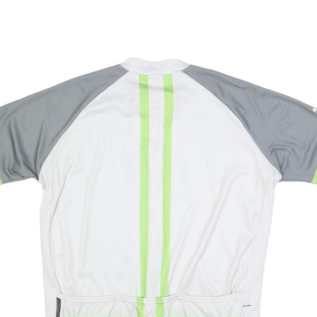 VERGE SPORT Mens White & Grey Cycling Club Graphic T-Shirt 2XL Short Sleeve Zip