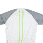 VERGE SPORT Mens White & Grey Cycling Club Graphic T-Shirt 2XL Short Sleeve Zip
